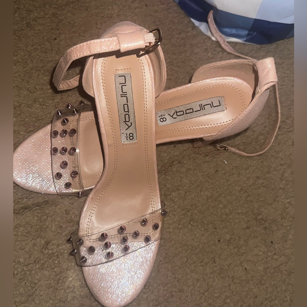 Pink sequin high top heels